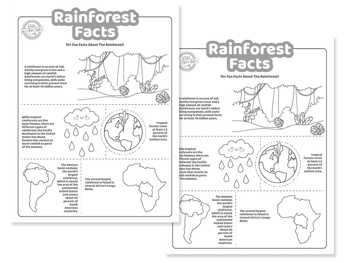 10 Rainforest Facts For Kids Printable Worksheets Kids Activities Blog Free Printable Rainforest Worksheets