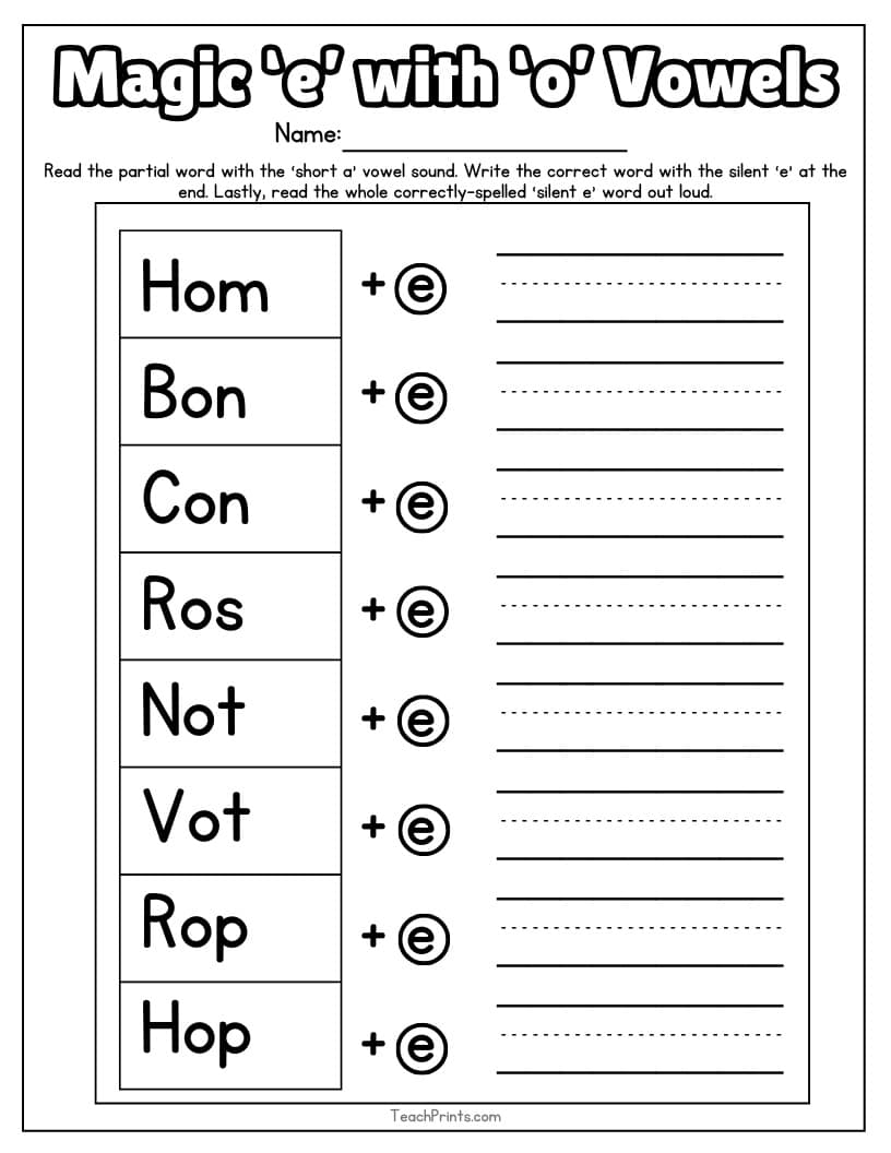 13 Magic E Worksheets Free PDF Printables Teach Prints 13 Magic E Worksheets Free PDF Printables Teach Prints