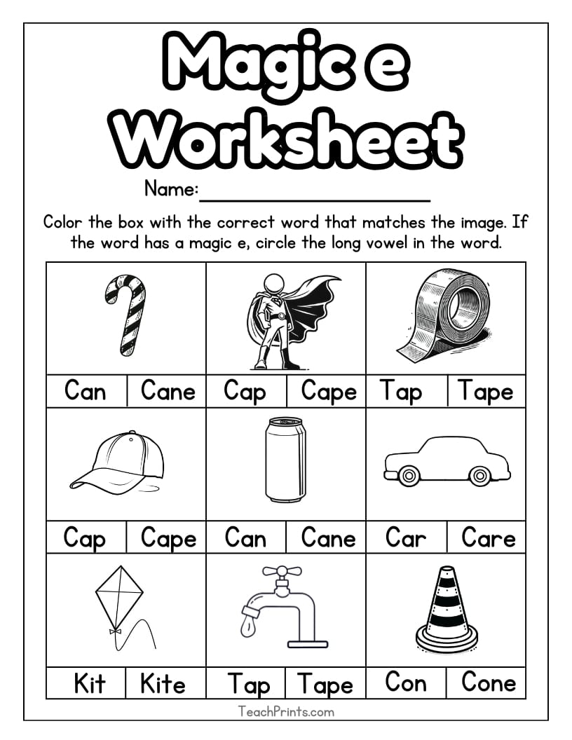 13 Magic E Worksheets Free PDF Printables Teach Prints Long E Words Worksheets To Print Kids Activities Blog