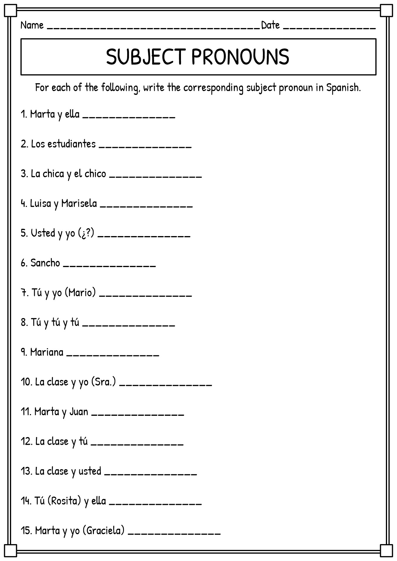 13 Worksheets Subject Verb In Spanish Free PDF At Worksheeto 13 Worksheets Subject Verb In Spanish Free PDF At Worksheeto
