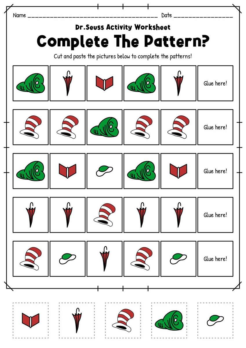 18 Dr Seuss Worksheets For Preschool Dr Seuss Tracing Activity For Read Across America Week For Pre K Zippi Kids