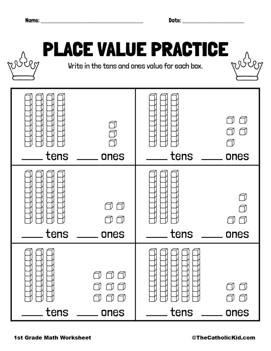 1st Grade Counting Catholic Worksheets TheCatholicKid