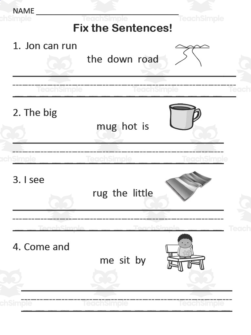 1st Grade Fix It Sentences By Teach Simple 1st Grade Fix It Sentences By Teach Simple
