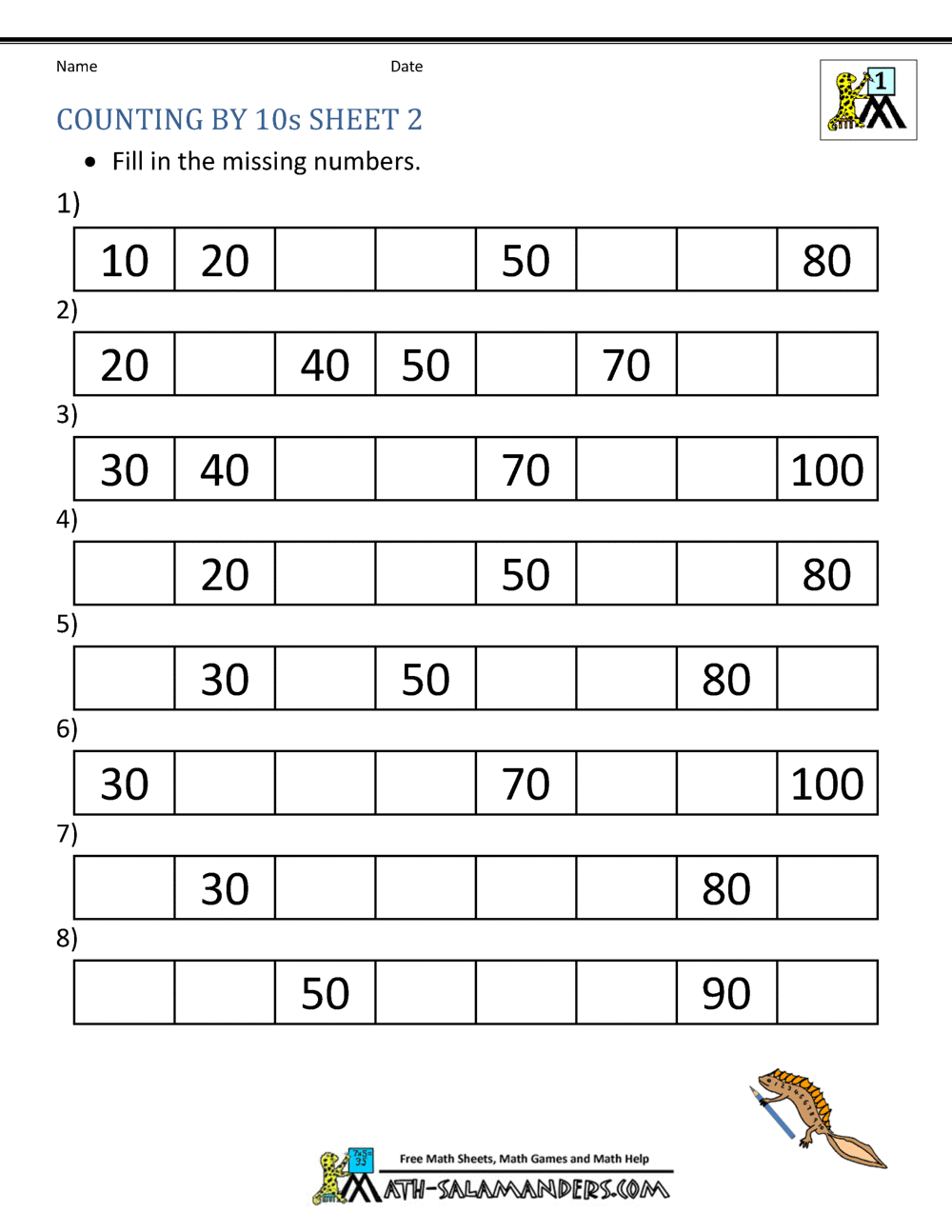 Skip Counting By 10 100 And 1000 FREE Printable Worksheets Worksheetfun