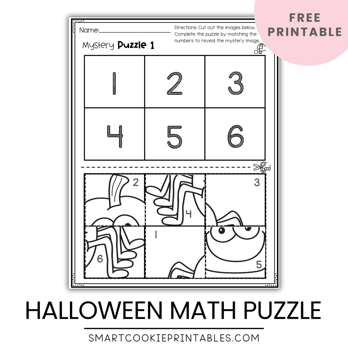 2 Free And Fun Halloween Number Matching Mystery Puzzle Activities For Preschoolers Smart Cookie Printables
