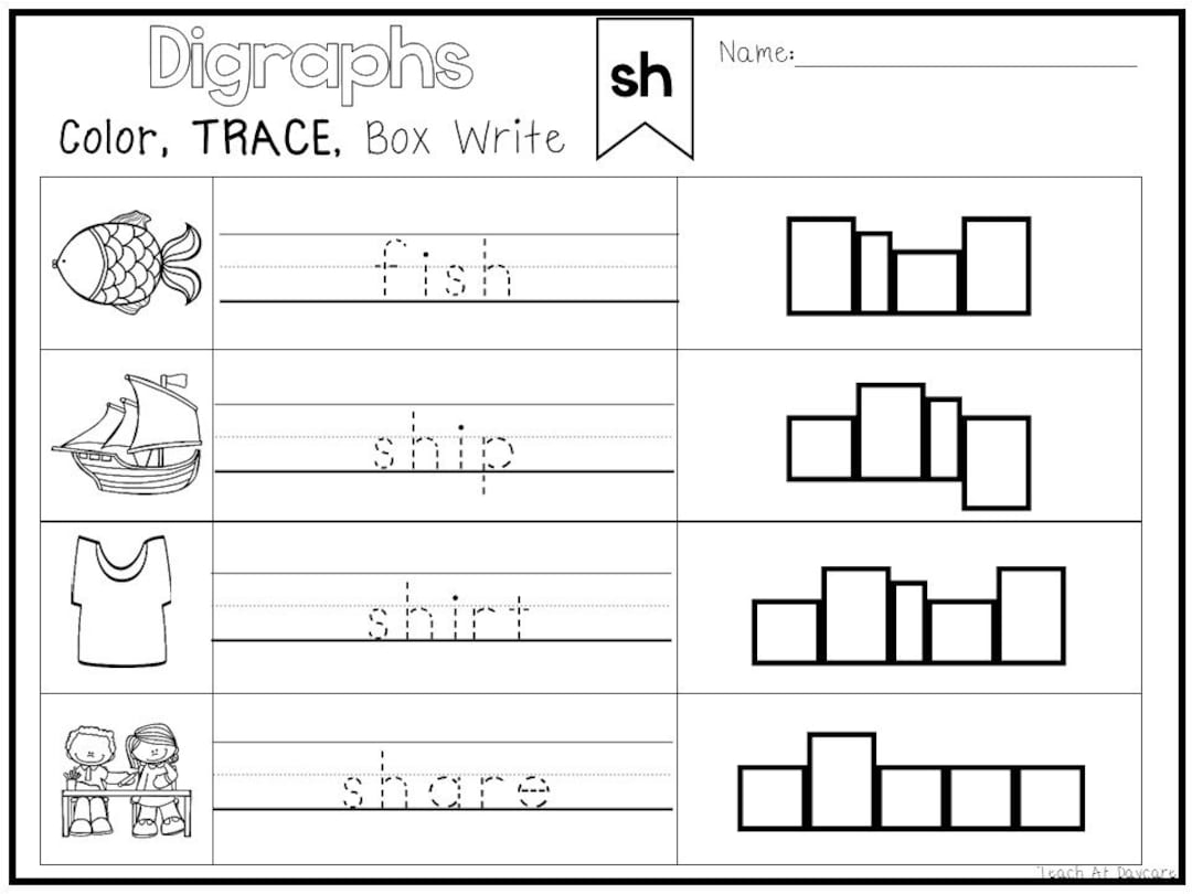 20 Printable Digraphs Color Trace Write And Box Write Worksheets Kindergarten 2nd Grade ELA Worksheets Etsy Denmark 20 Printable Digraphs Color Trace Write And Box Write Worksheets Kindergarten 2nd Grade ELA Worksheets Etsy Denmark