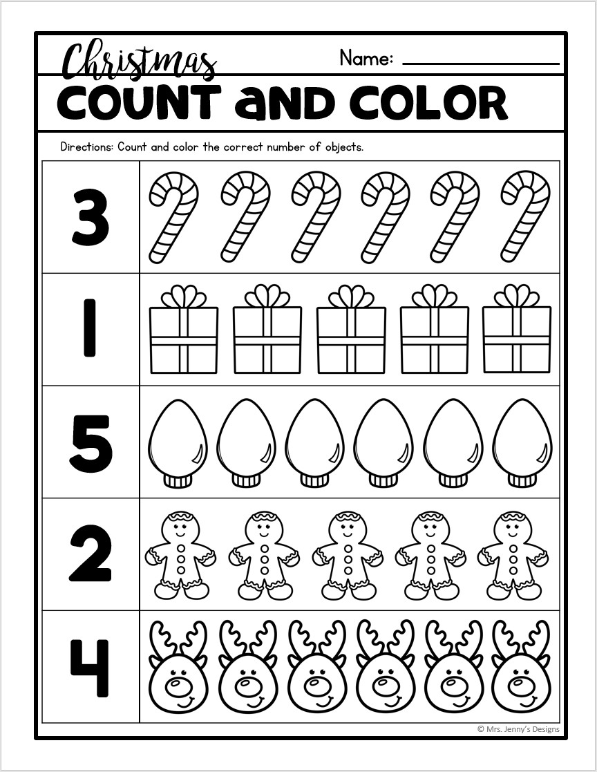 25 Christmas No Prep Worksheets Activities For Preschool And Kindergarten Classful
