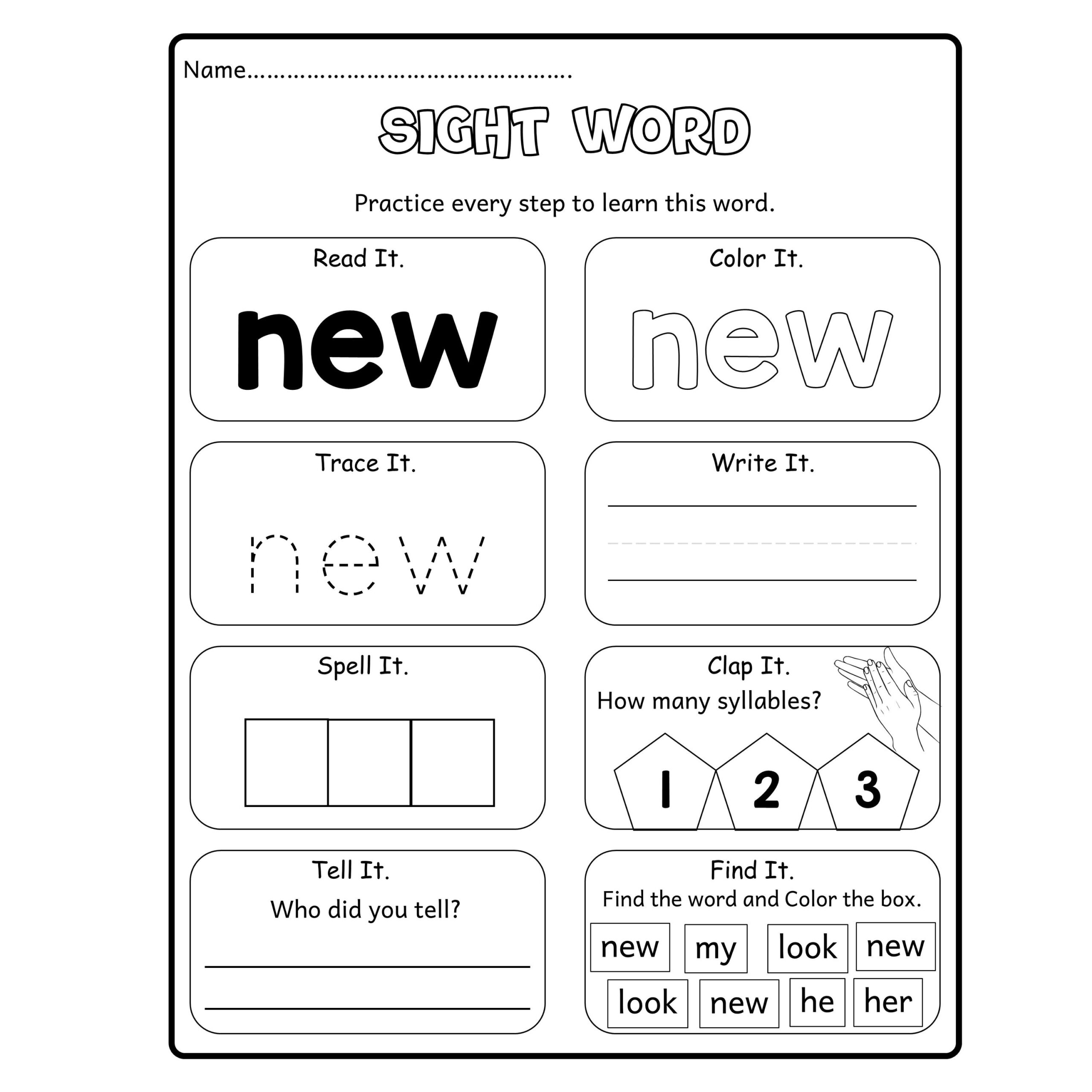 25 Sight Words For Kindergarten Preschool Sight Words Worksheets Dolch Sight Words Printable Activities For Kids High Frequency Words Etsy