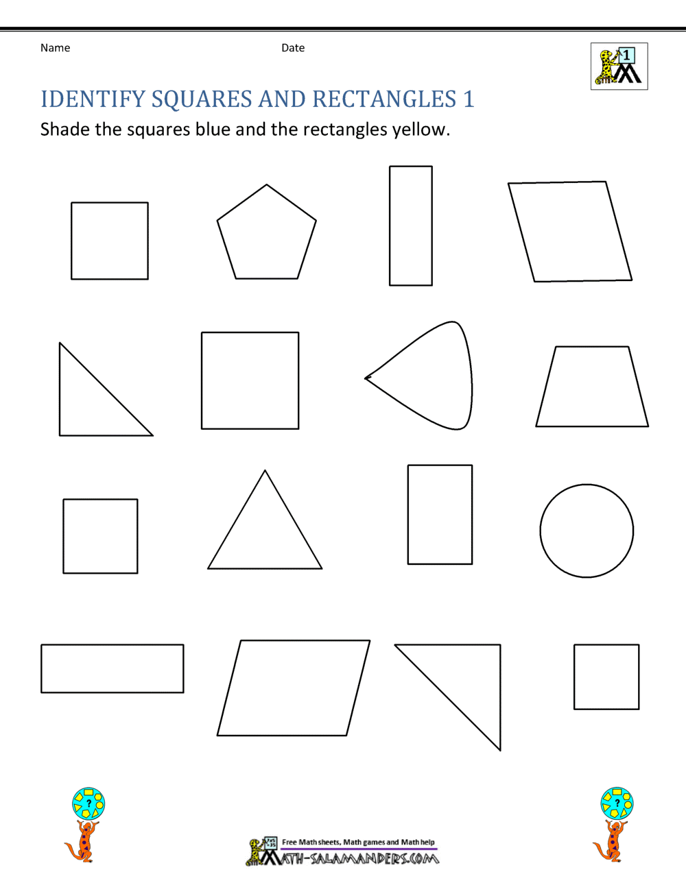 2d Shapes Worksheets