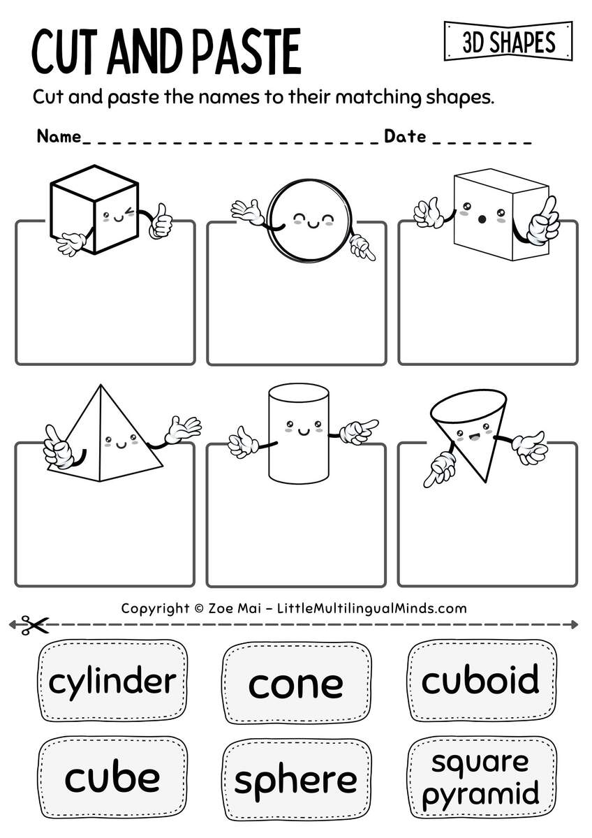 3D Shapes Practice Sheets For Preschool Pre K Kindergarten Color Trace Games Made By Teachers 3D Shapes Practice Sheets For Preschool Pre K Kindergarten Color Trace Games Made By Teachers