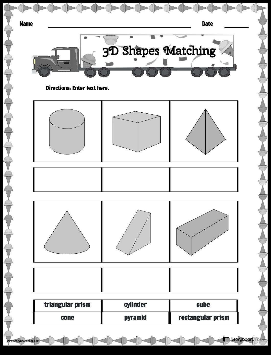 3 Dimensional Shapes Worksheet For 1st Grade Free Printable