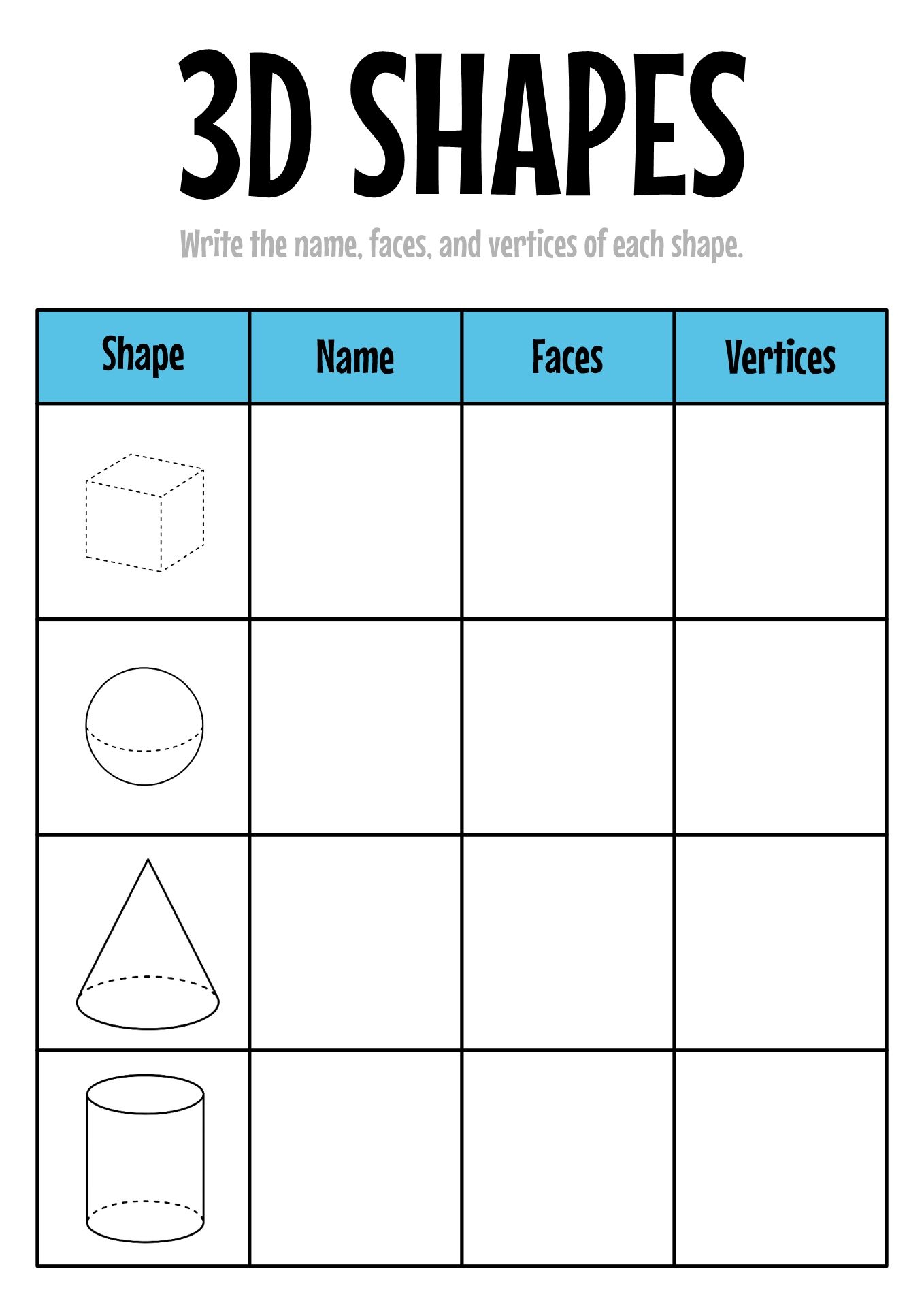 3D Shapes Worksheets Kindergarten 10 Free PDF Printables Printablee