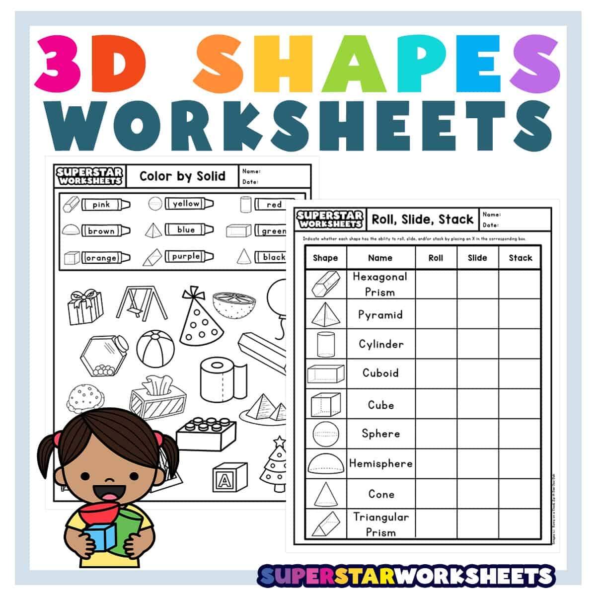 3D Shapes Worksheets Superstar Worksheets