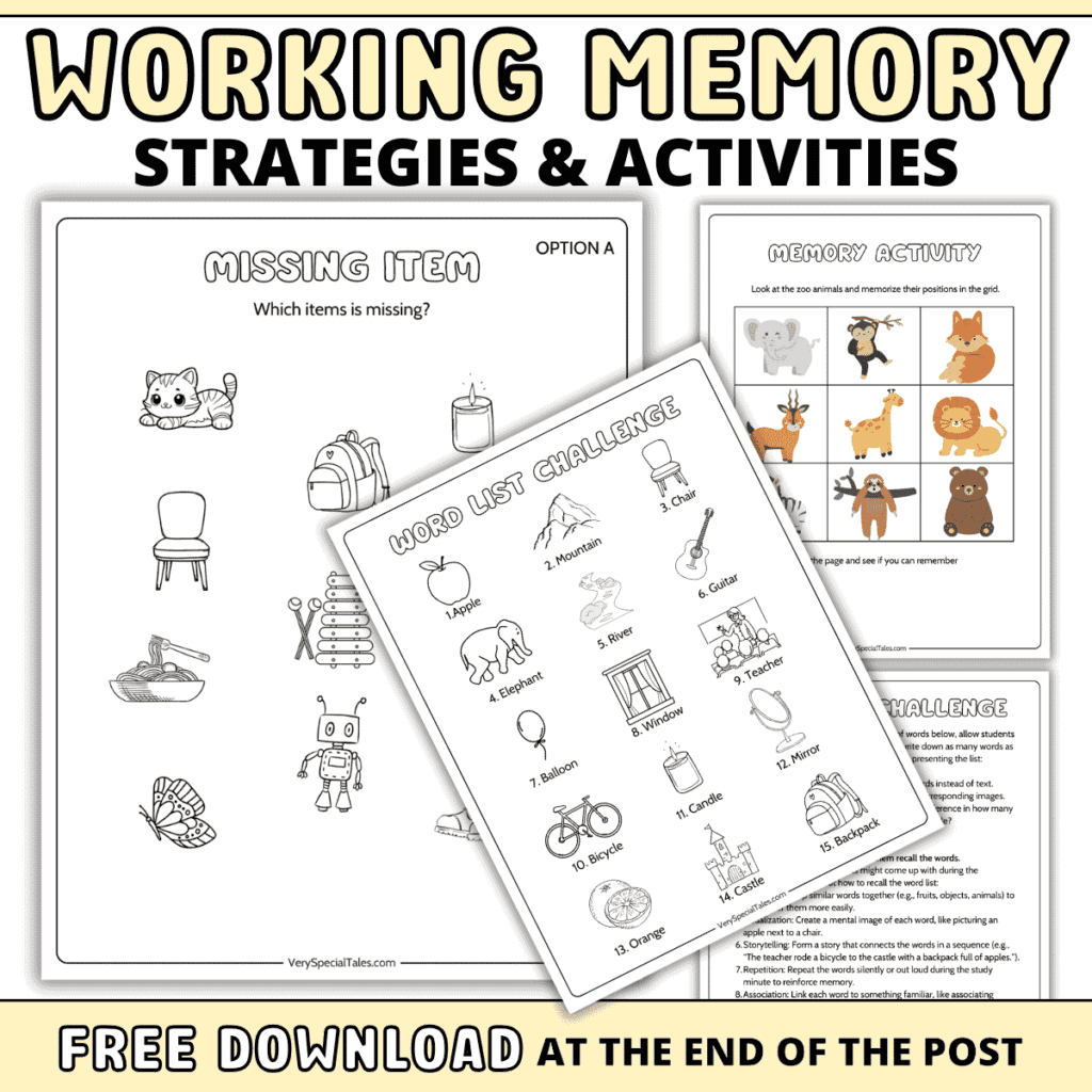 42 Working Memory Strategies Activities For Kids Very Special Tales 42 Working Memory Strategies Activities For Kids Very Special Tales