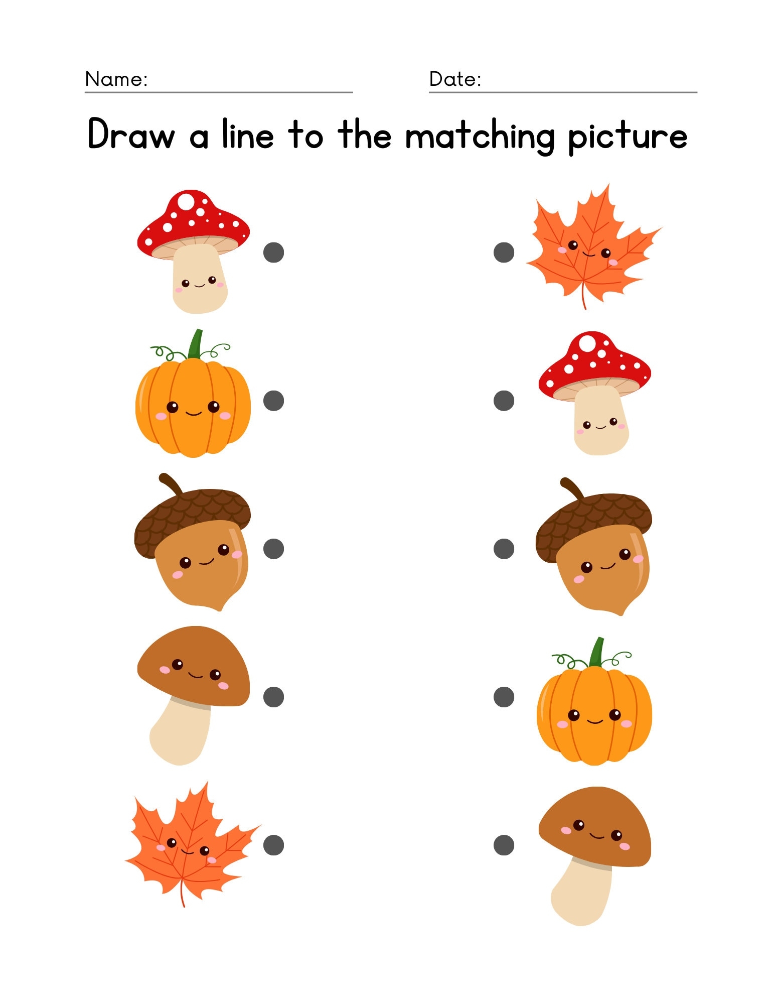 Number Match Up Worksheets