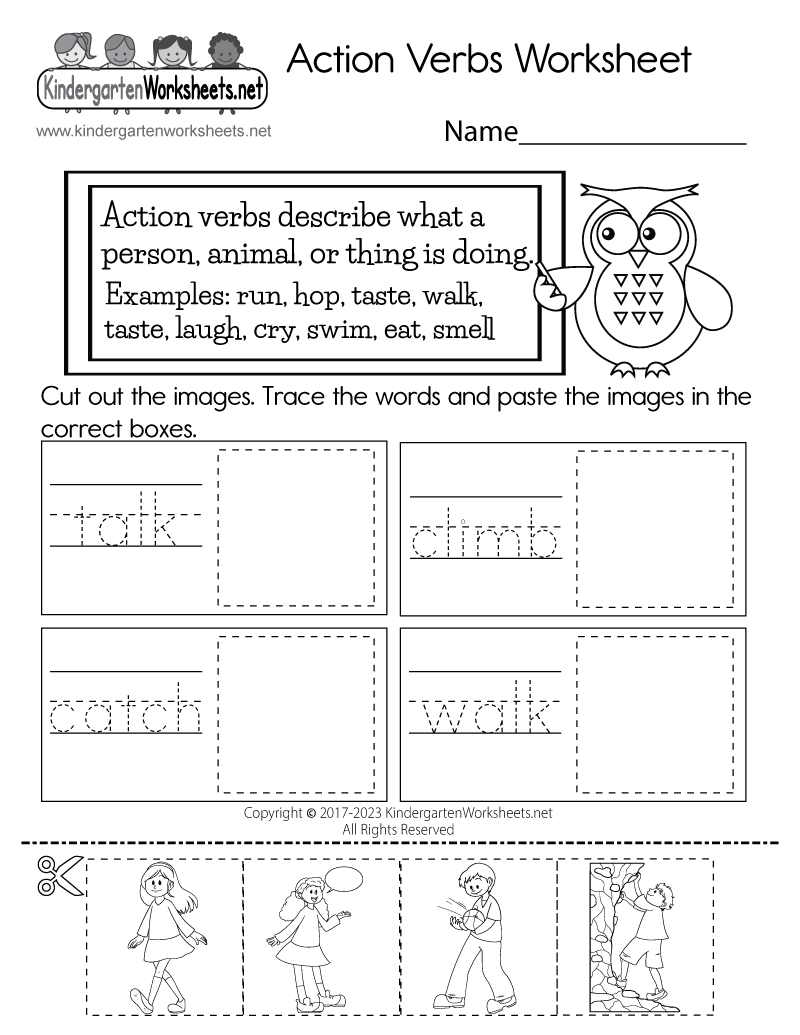 Action Verbs Worksheet Free Printable Digital PDF Verbs Worksheets