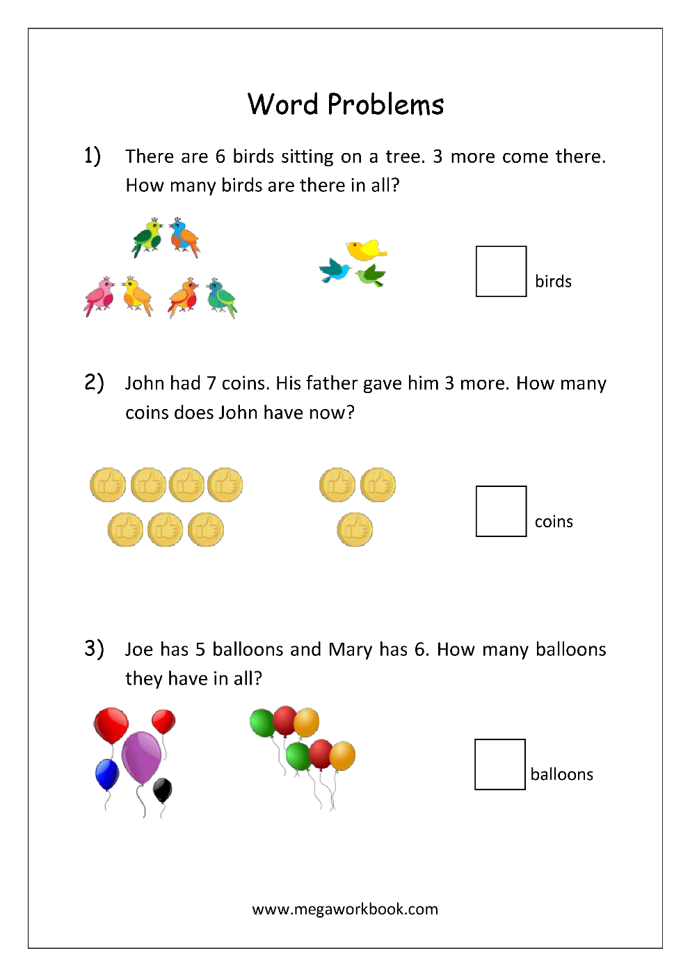 Addition And Subtraction Word Problems Story Problems With Examples MegaWorkbook