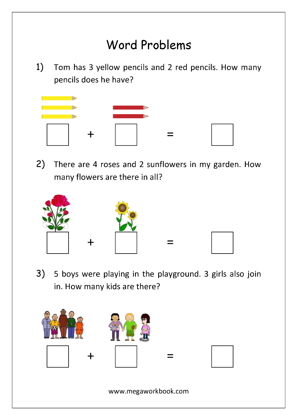 Addition And Subtraction Word Problems Story Problems With Examples MegaWorkbook