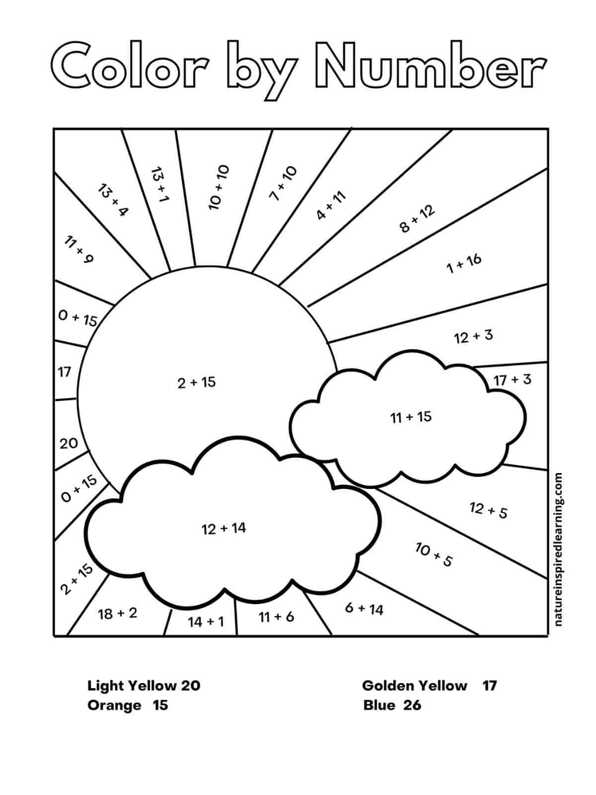 Spring Color By Number Pages K12 Math Worksheets