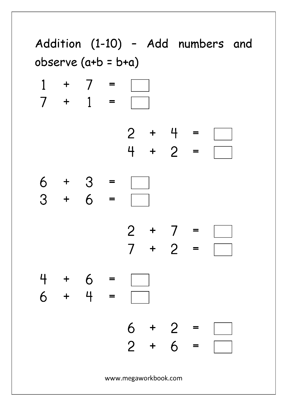Addition Worksheets For Kindergarten Math Addition Worksheets Addition Practice Worksheets Addition For Kindergarten MegaWorkbook Addition Worksheets For Kindergarten Math Addition Worksheets Addition Practice Worksheets Addition For Kindergarten MegaWorkbook