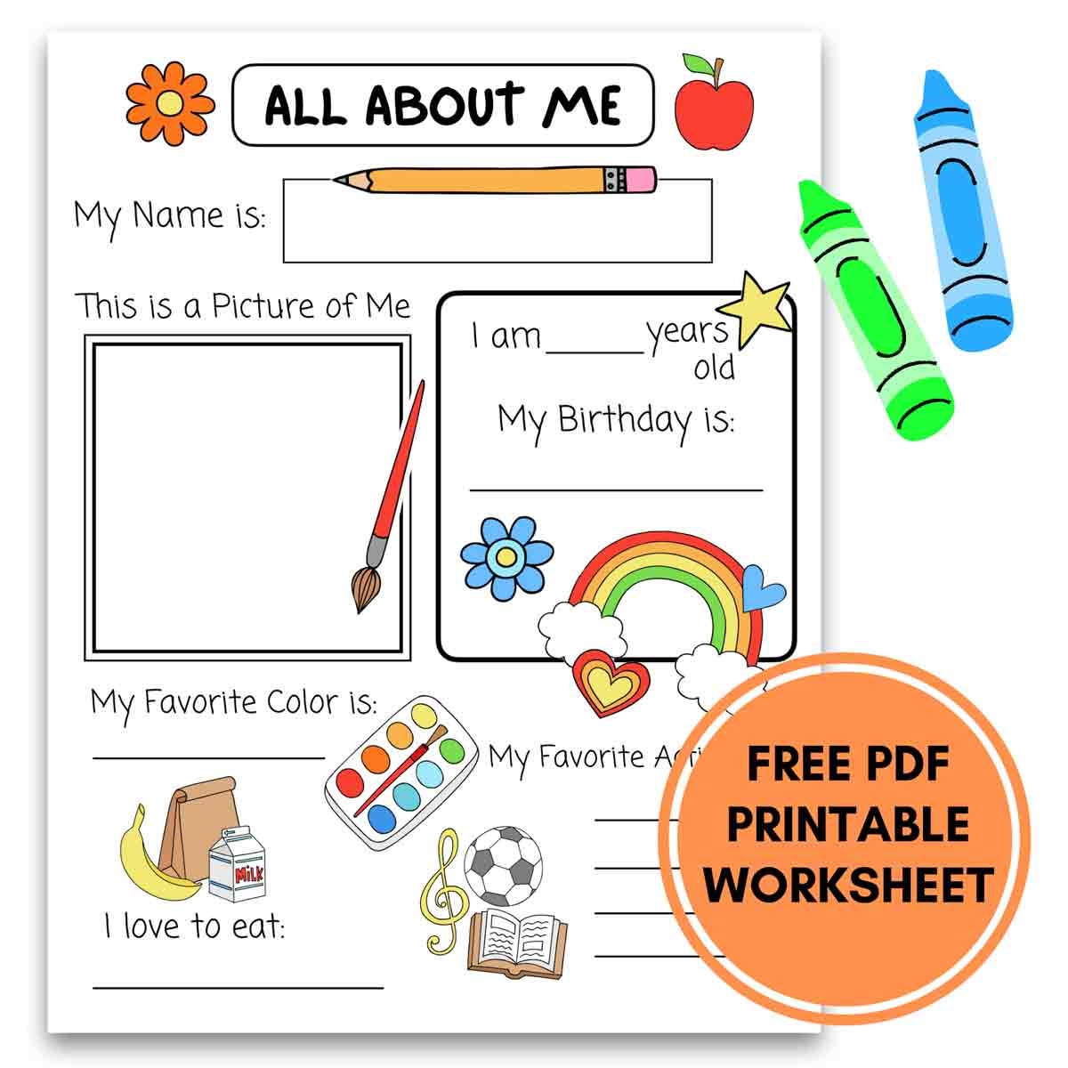 All About Me Worksheet Free Printable Digital PDF