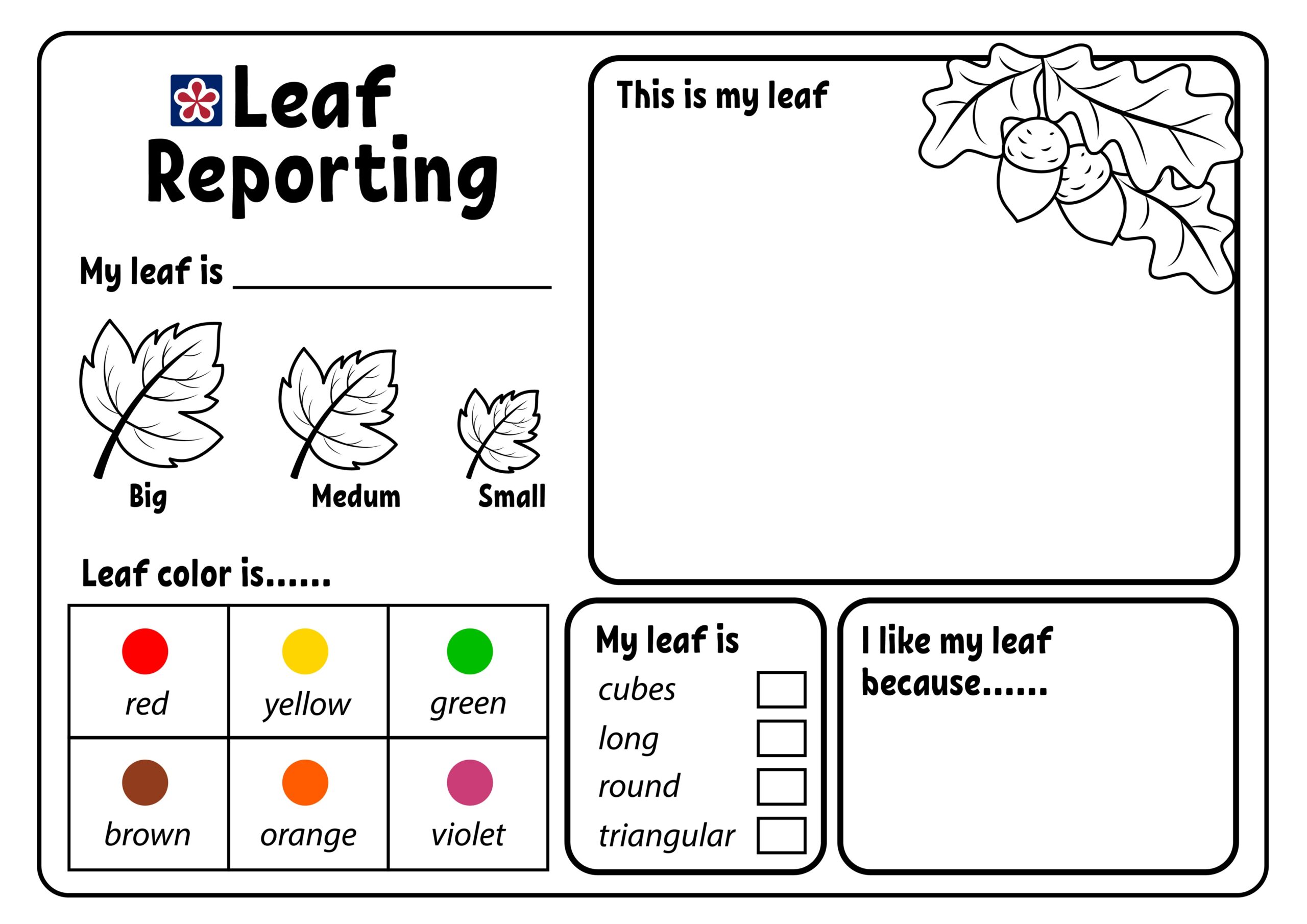 All About My Leaf Printable