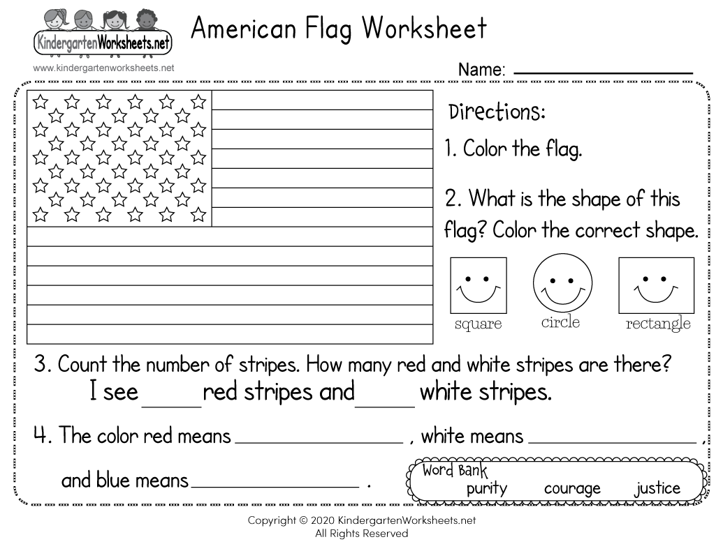 American Flag Worksheet Free Printable Digital PDF FREE USA Coloring Pages For Kids To Read Color And Learn