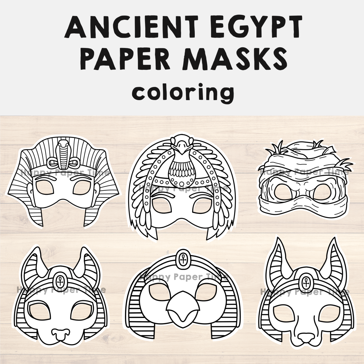 Ancient Egypt Paper Masks Printable Coloring Craft Activity Costume Made By Teachers