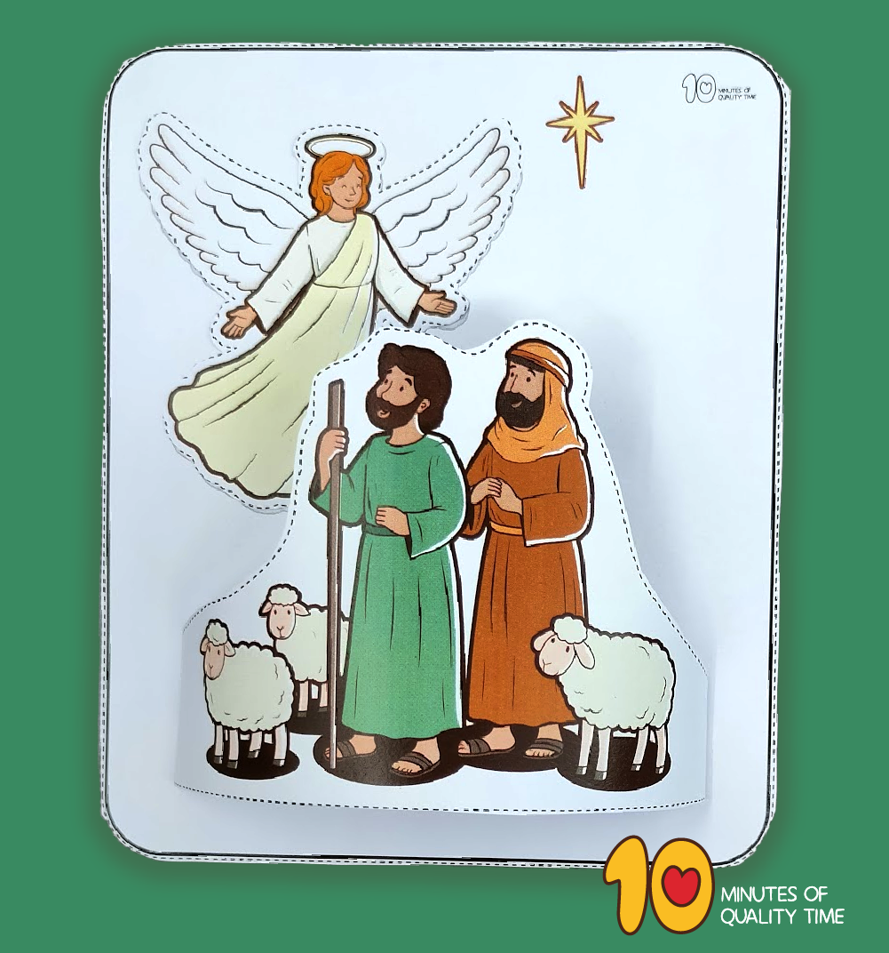 Annunciation To The Shepherds Craft 10 Minutes Of Quality Time Joyful Mysteries Rosary Coloring Pages The Catholic Kid