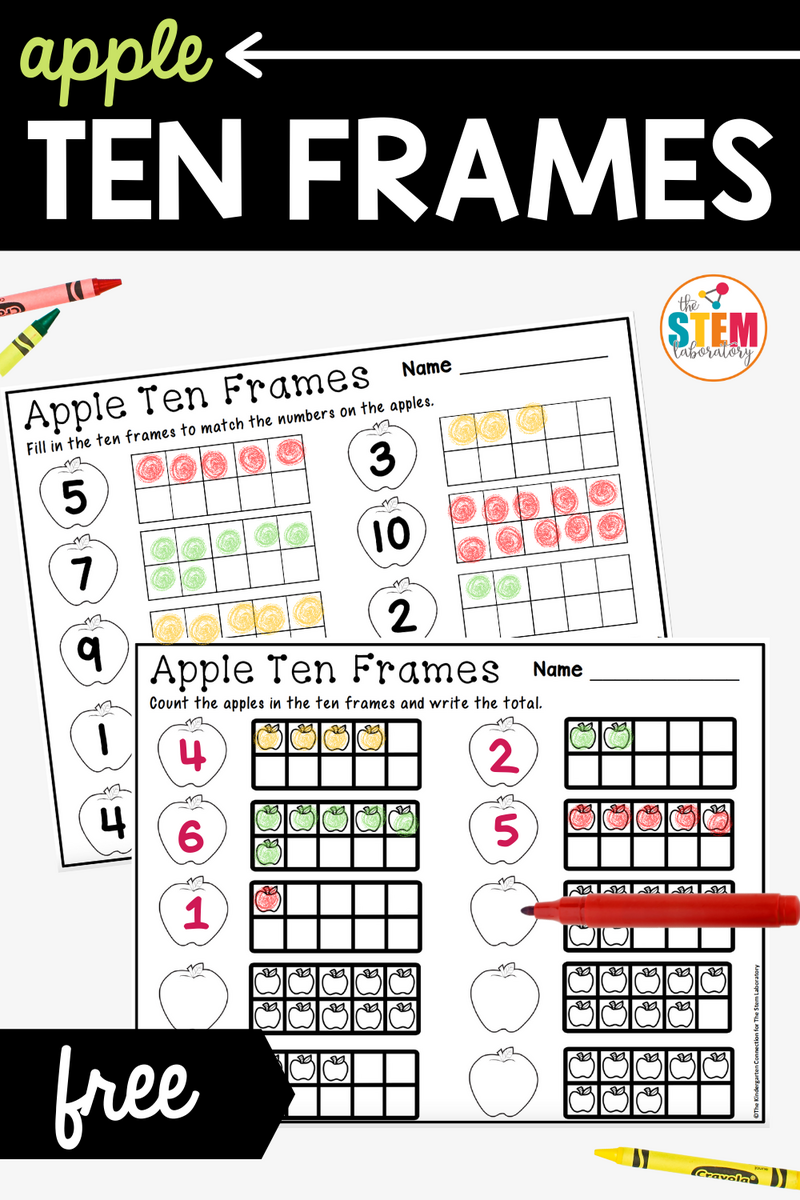 Apple Ten Frame Printables The Stem Laboratory Apple Ten Frame Printables The Stem Laboratory
