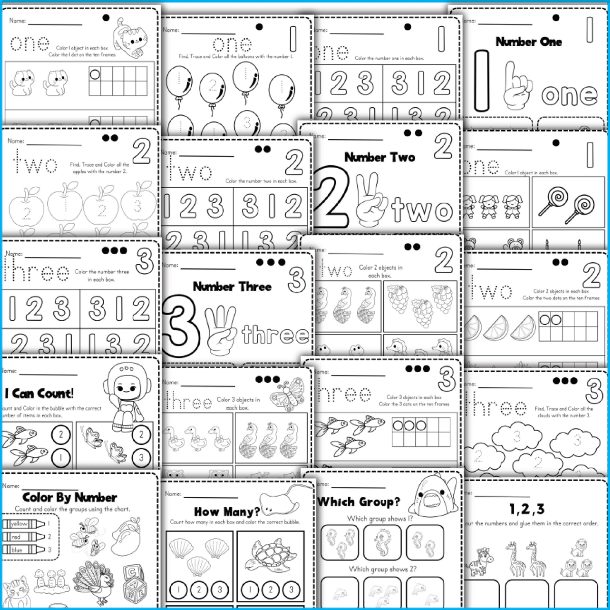Back To School NO PREP Math And Literacy Packet Worksheets For Kindergarten Made By Teachers Kindergarten Math Worksheets Numbers 1 10 Counting Etsy