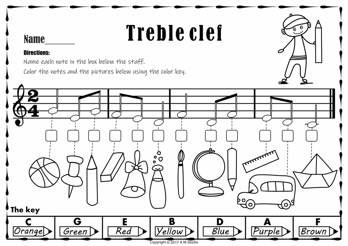 Back To School Treble Clef Note Naming Practice Worksheets Back To School Treble Clef Note Naming Practice Worksheets