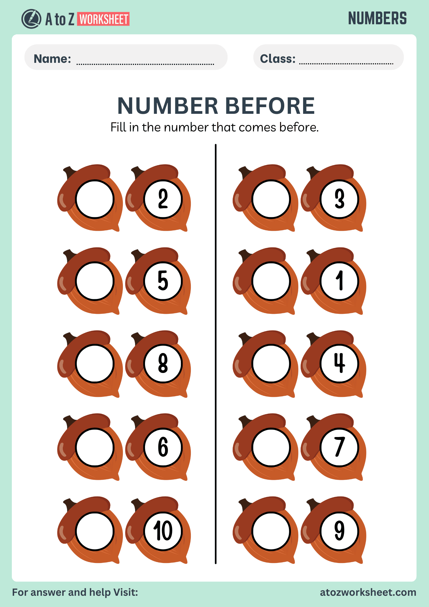 Before And After Number Worksheets A To Z Worksheet Before And After Number Worksheets A To Z Worksheet