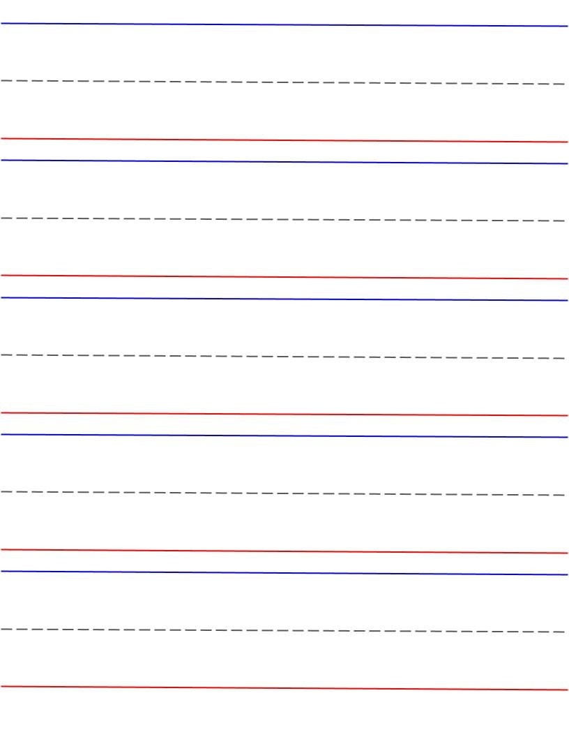 Beginner 2 Printable Lined Paper Red Bottom Blue Top Writing Practice Worksheet Pages Printable Digital Download Etsy