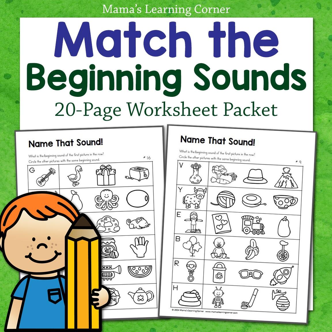 Beginning Sounds Worksheets Match The Picture Mamas Learning Corner Beginning Sounds Worksheets Match The Picture Mamas Learning Corner