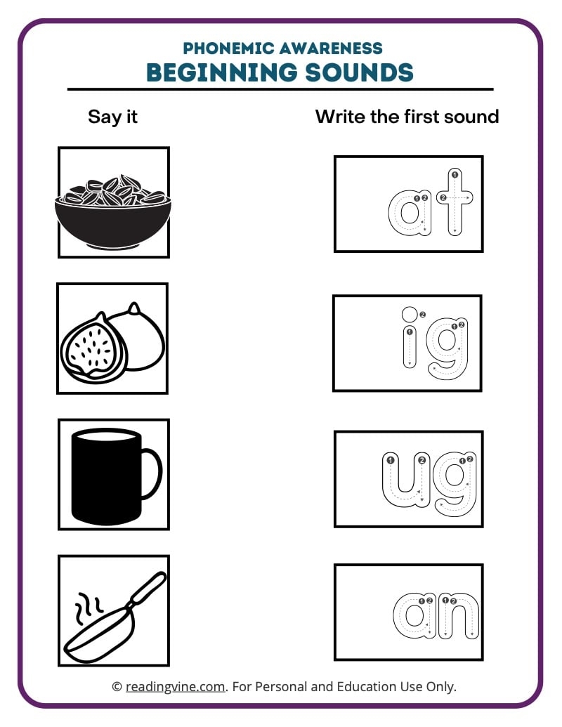 Beginning Sounds Worksheets ReadingVine Beginning Sounds Worksheets ReadingVine