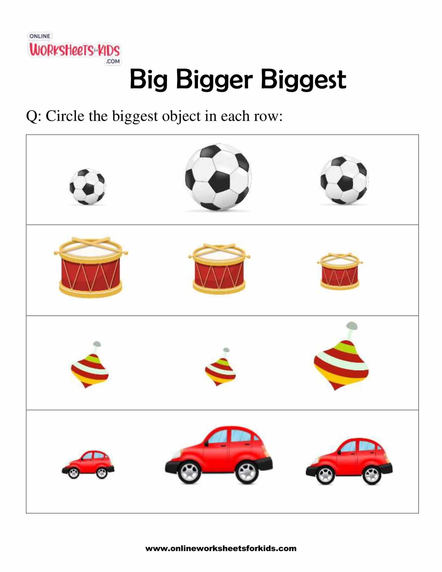 Big Bigger Biggest 1 Worksheets Library