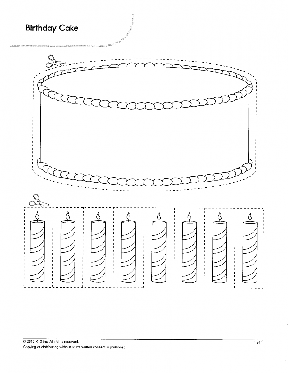 Birthday Cake Worksheets