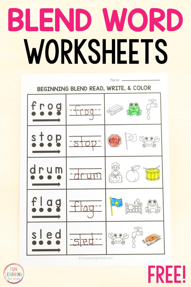 Blend Word Read Write And Color Worksheets Blend Word Read Write And Color Worksheets