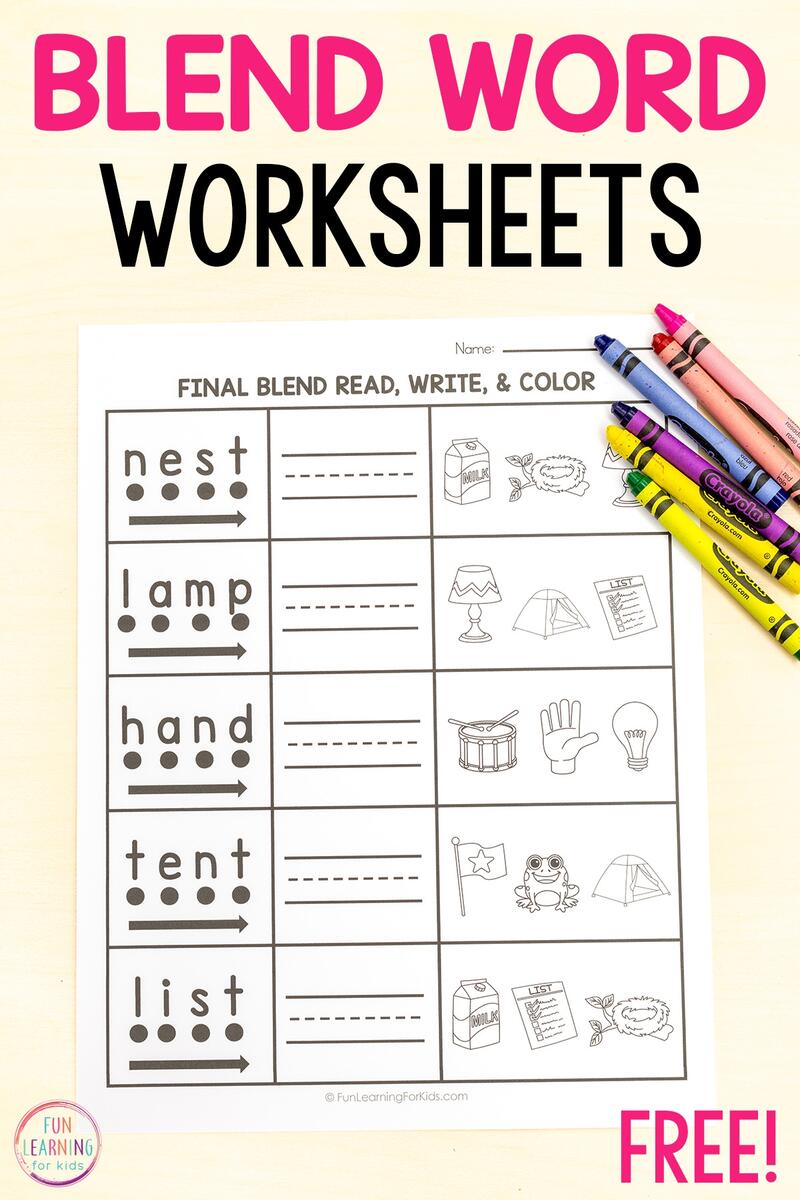 Blend Word Read Write And Color Worksheets Blend Word Read Write And Color Worksheets