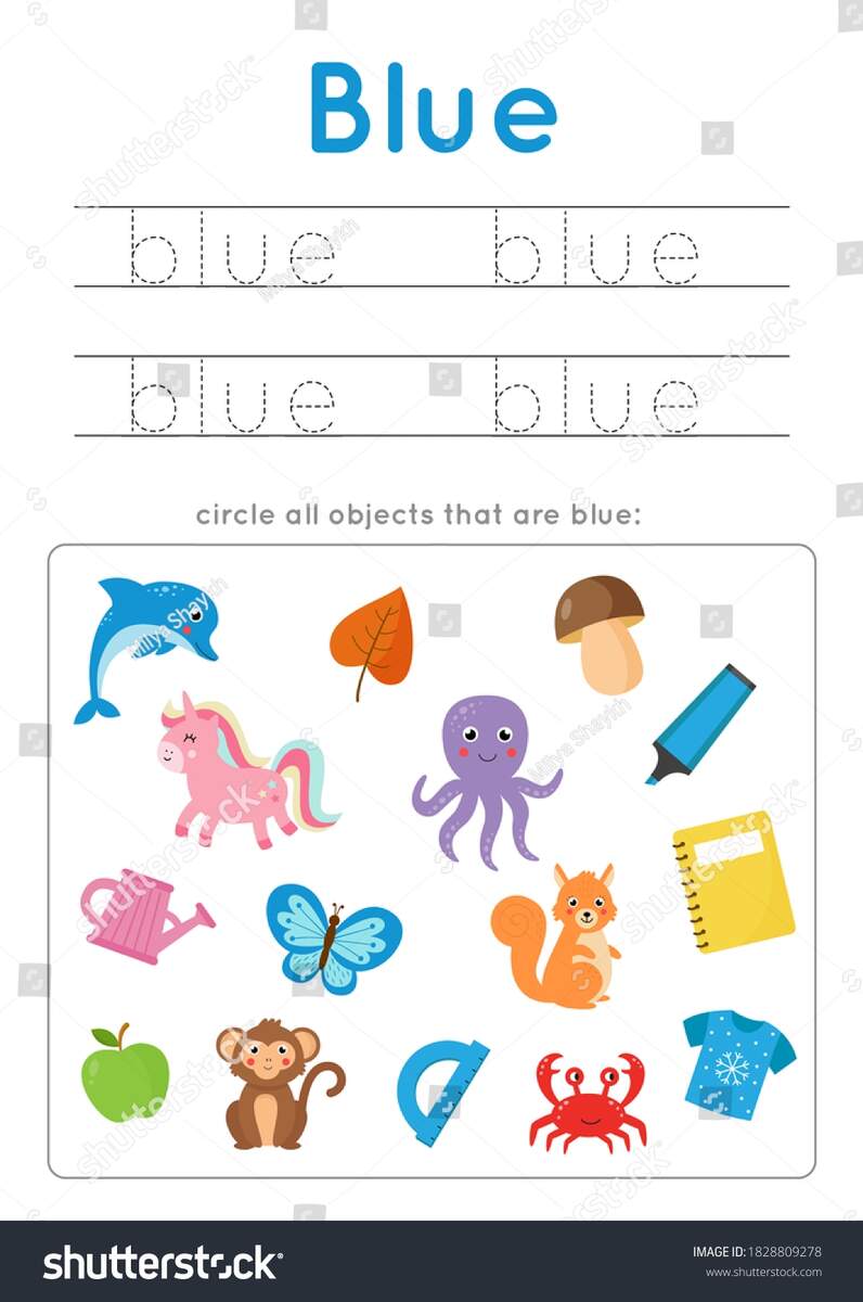 Blue Color Worksheet Learning Basic Colors Stock Vector Royalty Free 1828809278 Shutterstock Blue Color Worksheet Learning Basic Colors Stock Vector Royalty Free 1828809278 Shutterstock