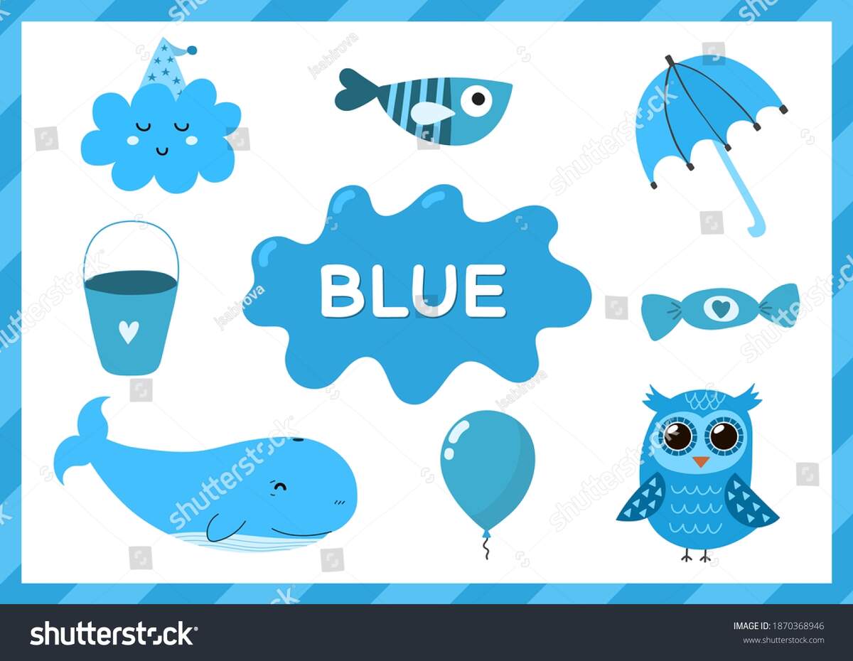 Blue Educational Worksheet Kids Learning Color Stock Vector Royalty Free 1870368946 Shutterstock Blue Educational Worksheet Kids Learning Color Stock Vector Royalty Free 1870368946 Shutterstock