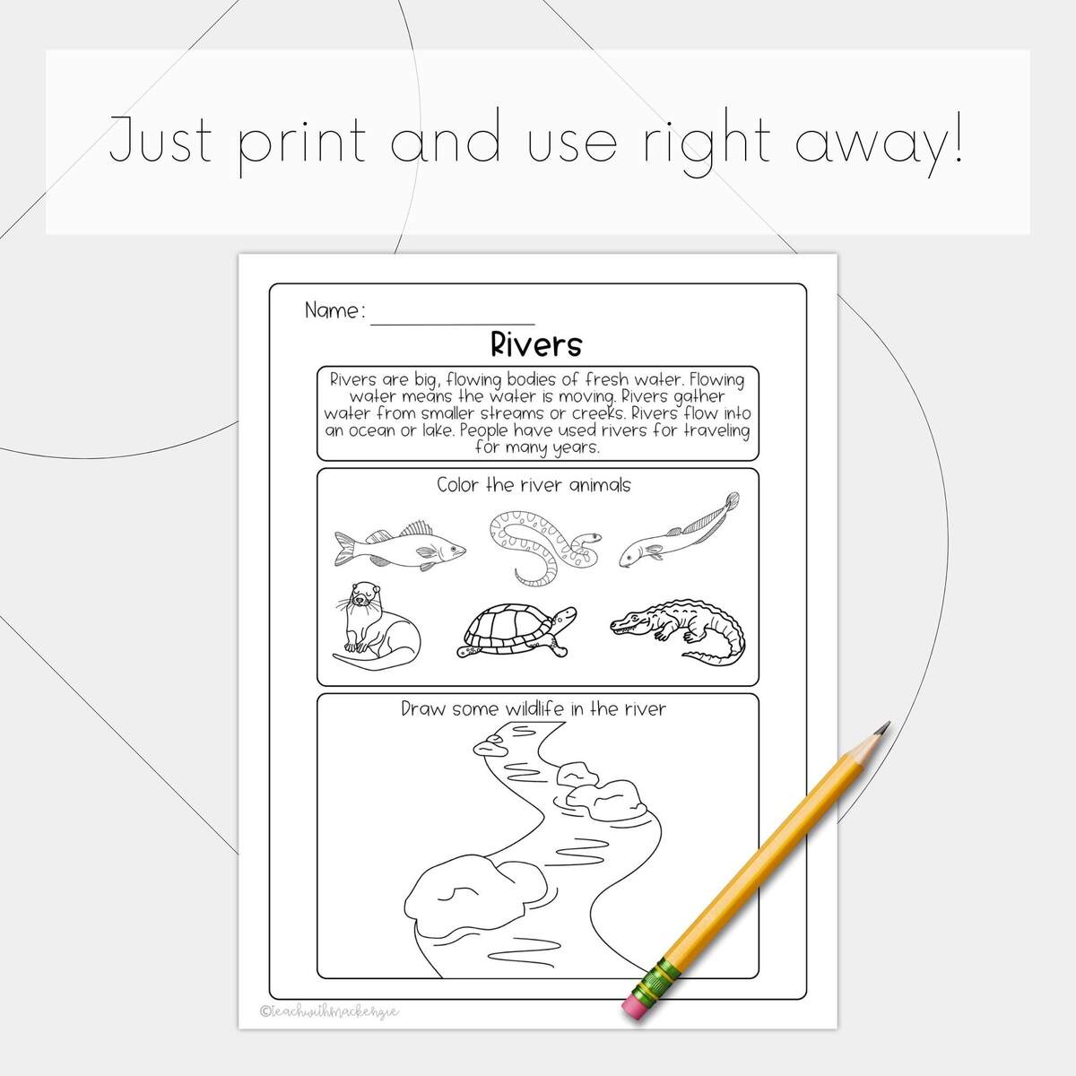 Bodies Of Water Worksheets For First Grade Printable Bodies Of Water Worksheet Kindergarten Second Grade Worksheet Homeschool Worksheet Etsy