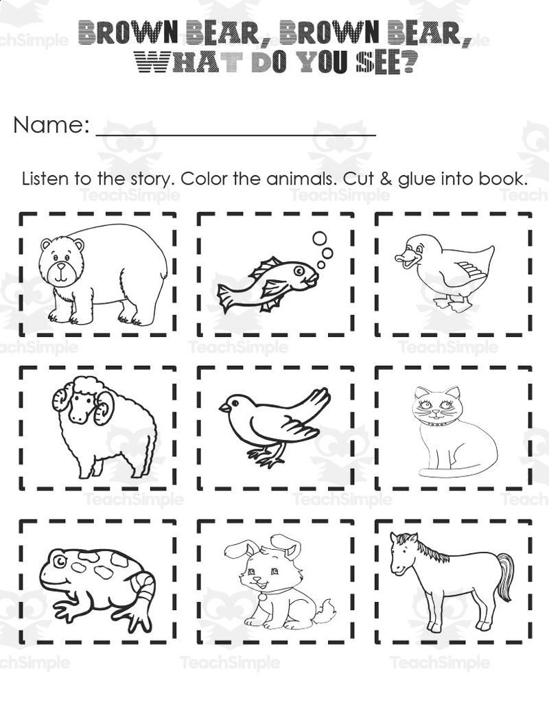 Brown Bear Brown Bear What Do You See Coloring Pages PDF Kid Activities With Alexa