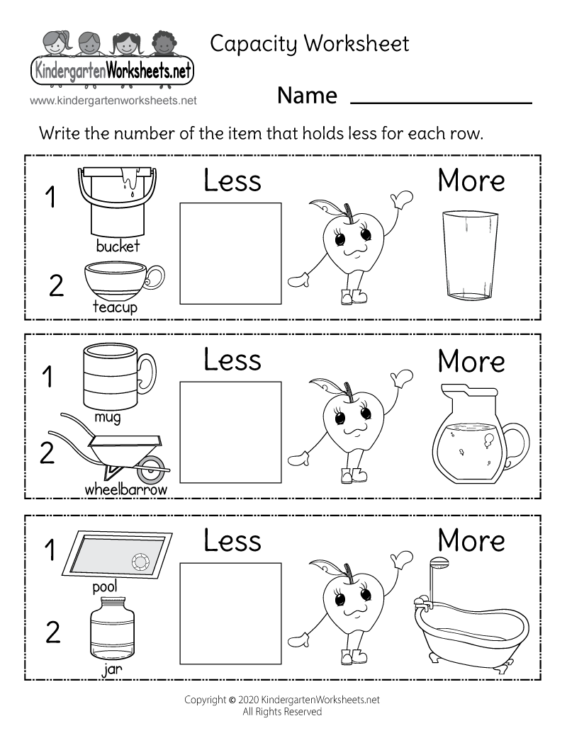 Kindergarten Measurement Worksheets Superstar Worksheets