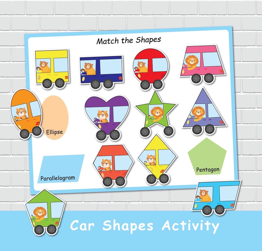 Car Shape Matching Activity Preschool Learning Digital Download Etsy Car Shape Matching Activity Preschool Learning Digital Download Etsy