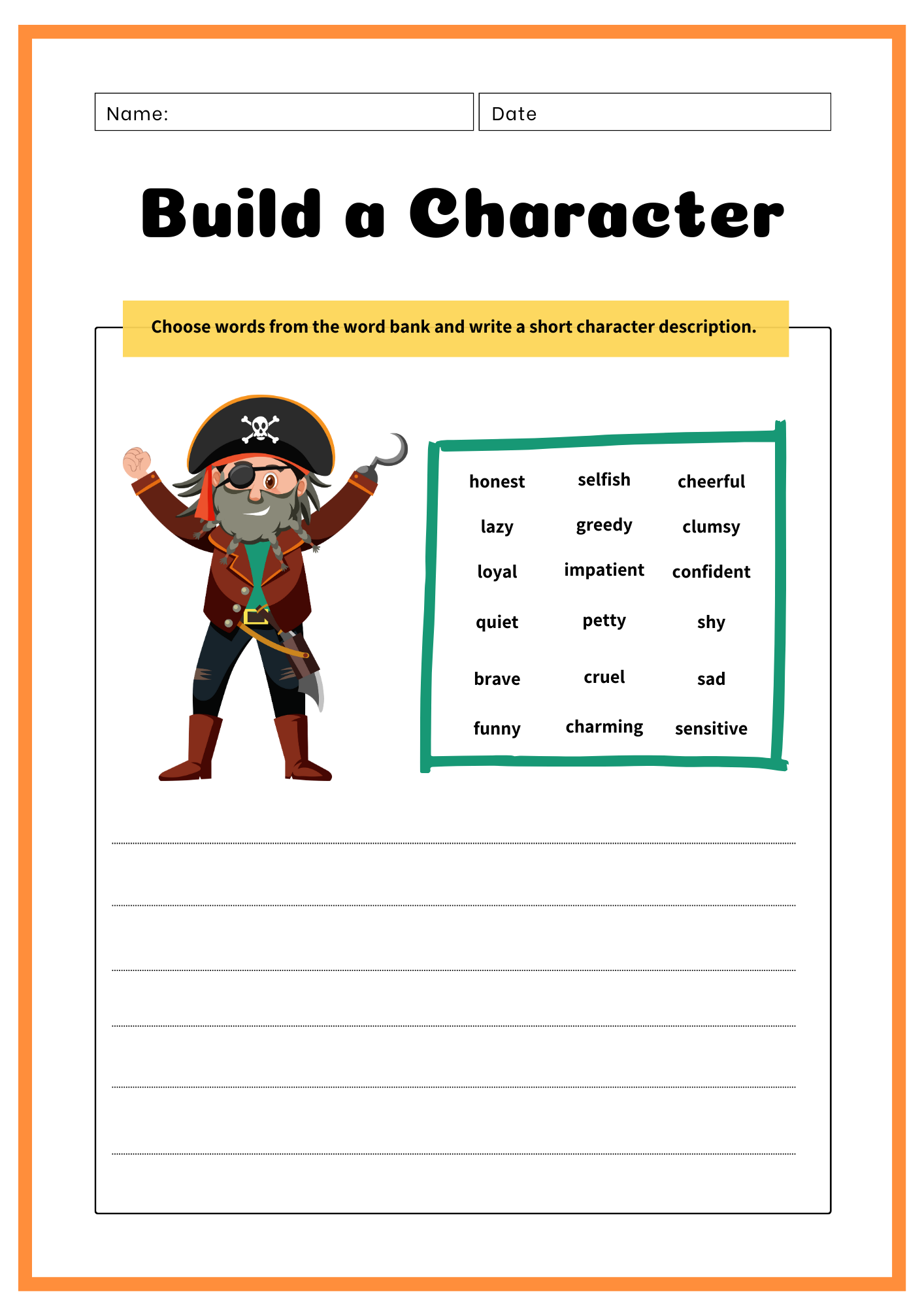 Character Building Worksheets For Child Development Sllearning