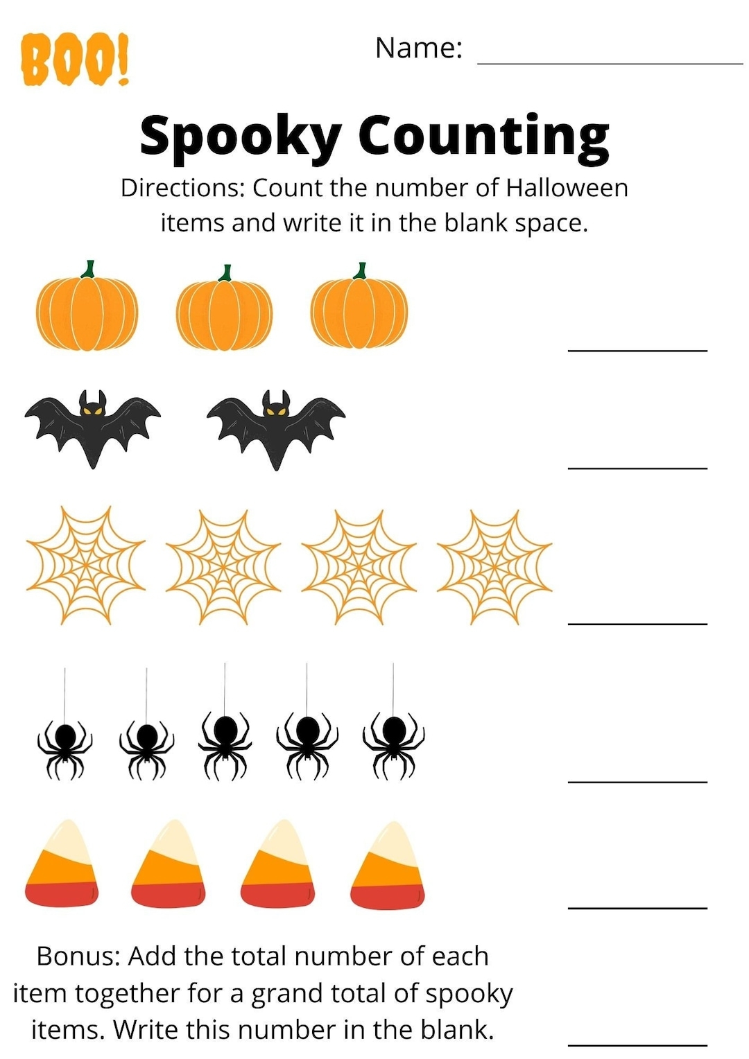 Children S Educational Counting Activity Worksheet Halloween Themed Printable PDF Etsy Children S Educational Counting Activity Worksheet Halloween Themed Printable PDF Etsy