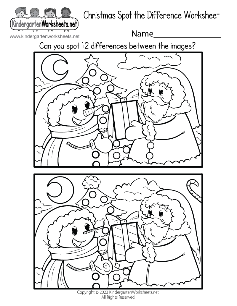 Christmas Spot The Difference Worksheet Free Printable Digital PDF Christmas Preschool Math Activity Made By Teachers