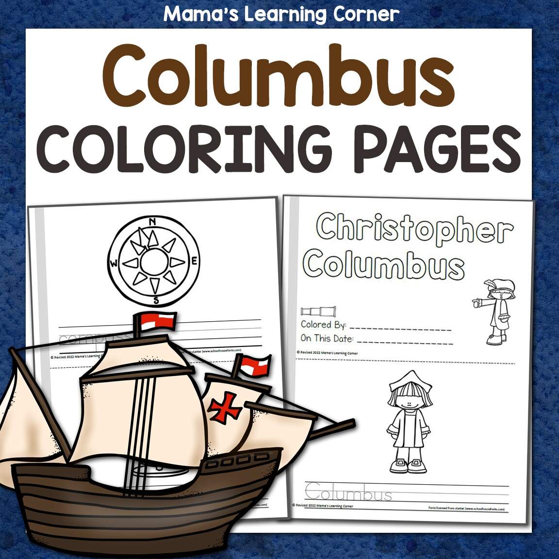 Christopher Columbus Coloring Pages For Kids Mamas Learning Corner